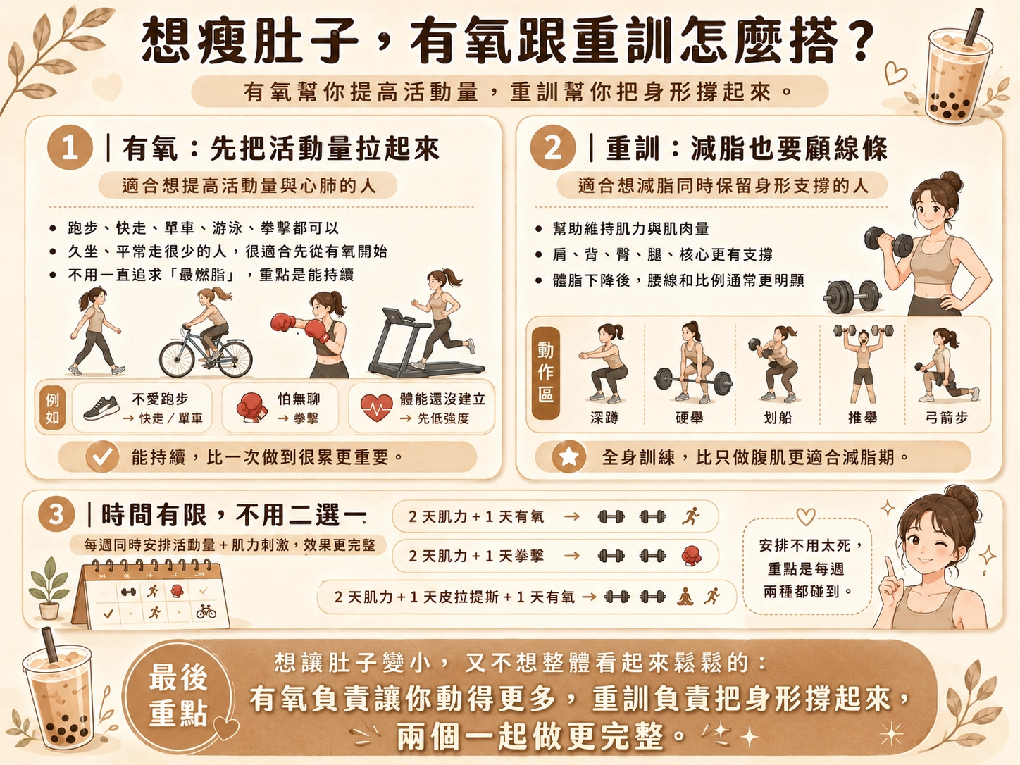 瘦肚子要做有氧還是重訓？