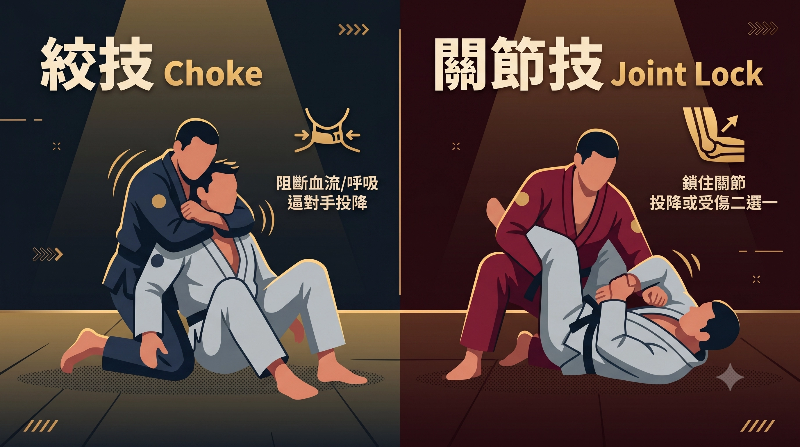 絞技封喉 vs 關節技鎖死