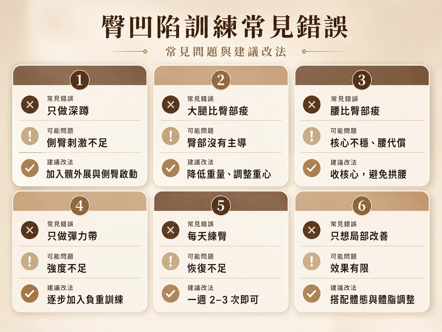 練臀凹陷常見錯誤