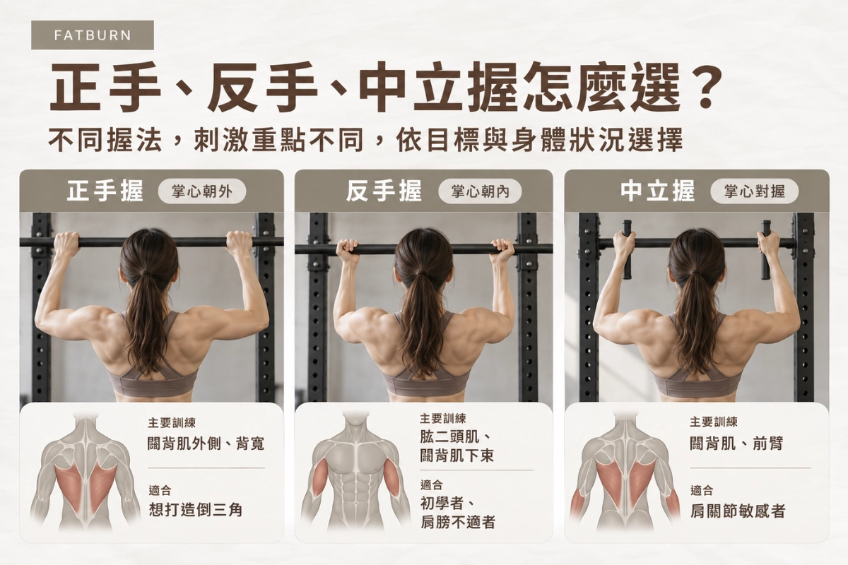 引體向上正確姿勢:正手與反手